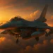 A heavily armed F-16 Block 70 Viper fighter jet in flight demonstrating its new AESA radar capabilities.