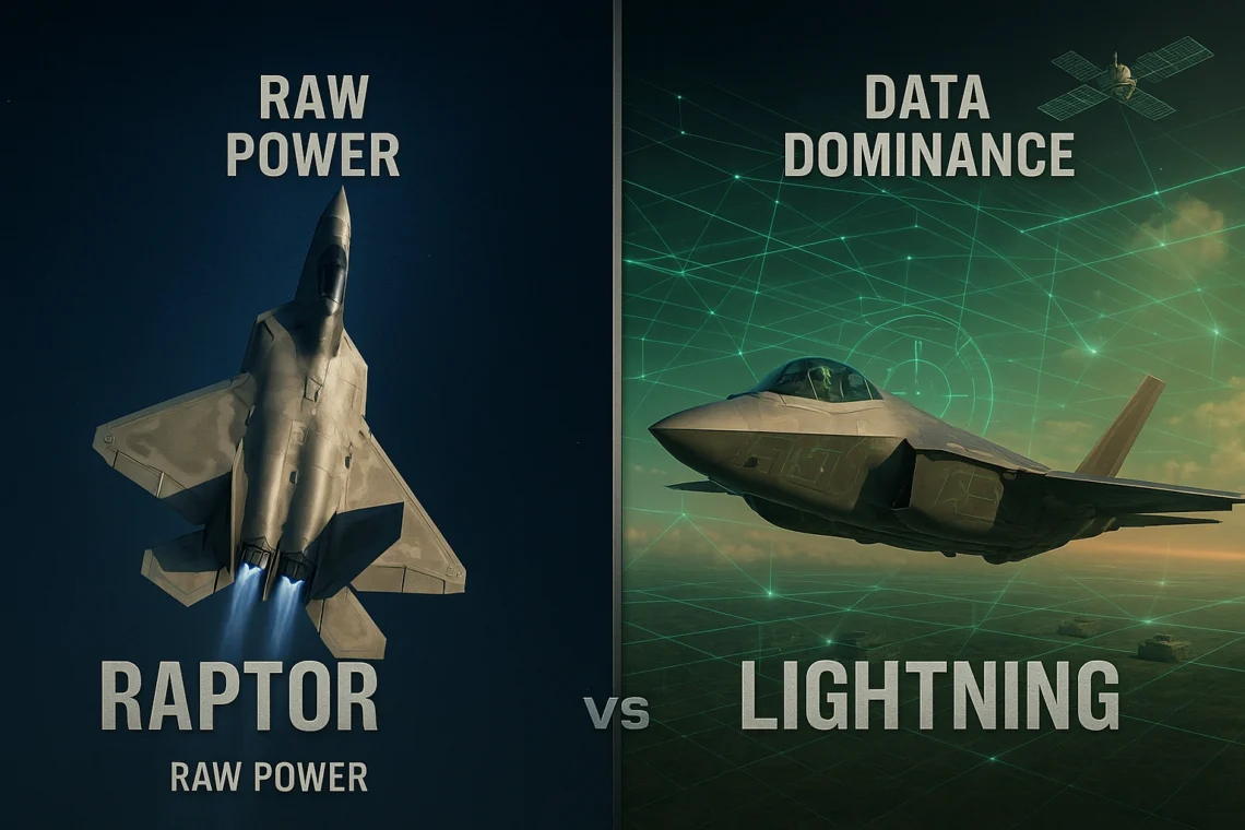 F-22 Raptor thrust vectoring vs F-35 Lightning II sensor fusion capabilities comparison