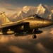 Indian Air Force LCA Tejas Mk-1A fighter jet soaring over the Himalayas, armed with indigenous Astra BVR missiles and equipped with an AESA radar nose cone.